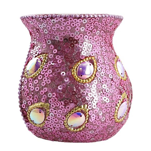 Final Price New Pink Peacock Print Ceramic Wax Tart Burner Set - Picture 4 of 7